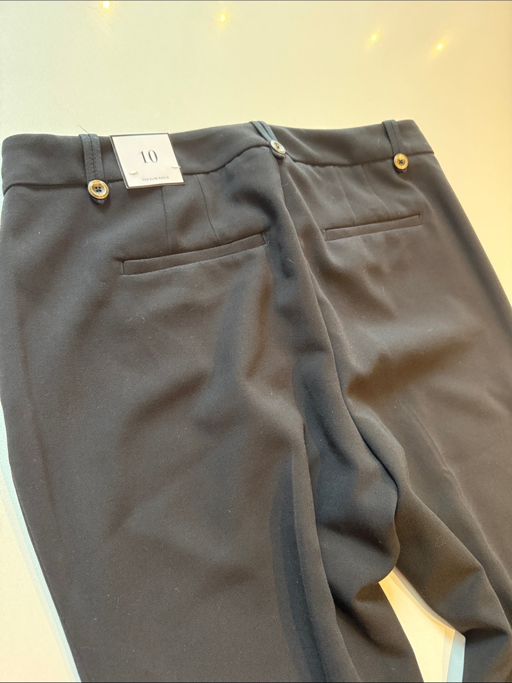 🆕 White House Black Market The Slim Ankle Button-Cuff Pants, Black, Size 10R - Picture 7 of 12